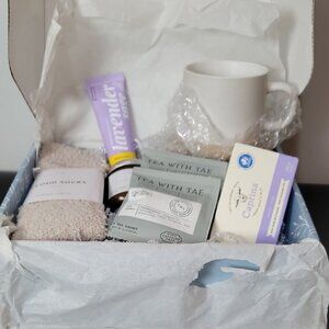 Luxury Gifting Box With Socks Mug Tea Soap & More For Relaxation